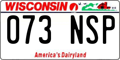 WI license plate 073NSP