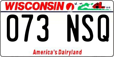 WI license plate 073NSQ