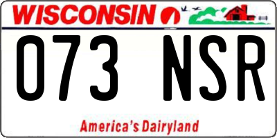 WI license plate 073NSR