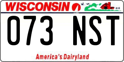 WI license plate 073NST