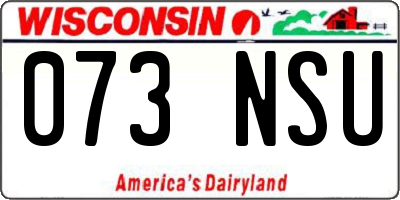 WI license plate 073NSU