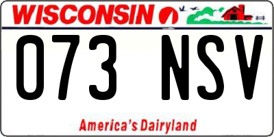 WI license plate 073NSV
