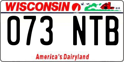 WI license plate 073NTB