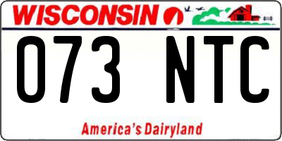 WI license plate 073NTC