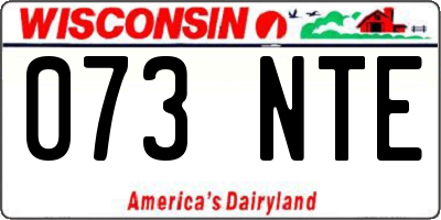 WI license plate 073NTE
