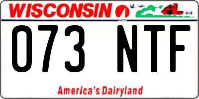 WI license plate 073NTF