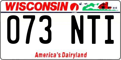 WI license plate 073NTI