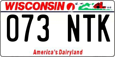 WI license plate 073NTK
