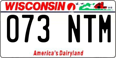 WI license plate 073NTM