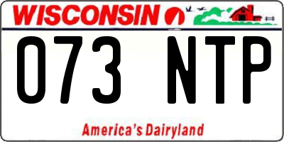 WI license plate 073NTP