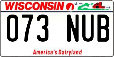 WI license plate 073NUB