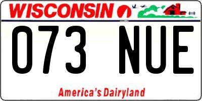 WI license plate 073NUE