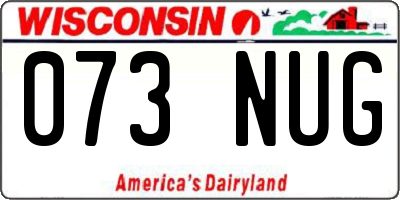 WI license plate 073NUG