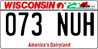 WI license plate 073NUH