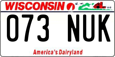 WI license plate 073NUK