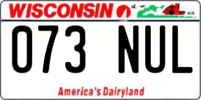 WI license plate 073NUL