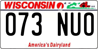 WI license plate 073NUO