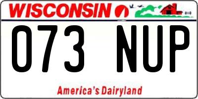 WI license plate 073NUP