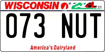 WI license plate 073NUT