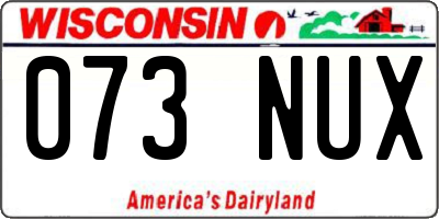 WI license plate 073NUX