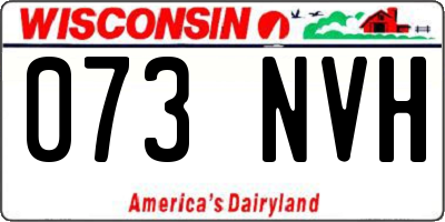 WI license plate 073NVH