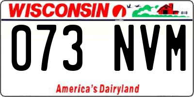 WI license plate 073NVM