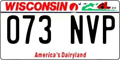 WI license plate 073NVP