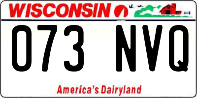 WI license plate 073NVQ