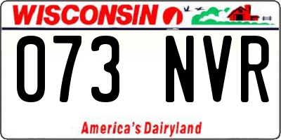 WI license plate 073NVR