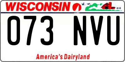 WI license plate 073NVU