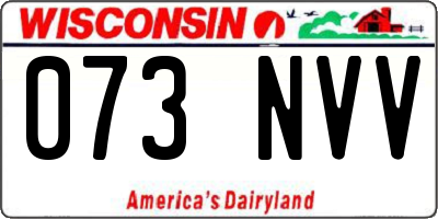 WI license plate 073NVV
