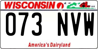 WI license plate 073NVW
