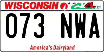 WI license plate 073NWA