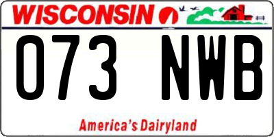 WI license plate 073NWB