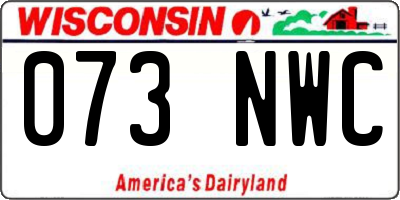 WI license plate 073NWC