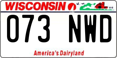 WI license plate 073NWD