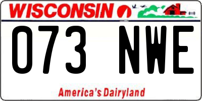 WI license plate 073NWE