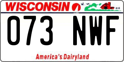 WI license plate 073NWF