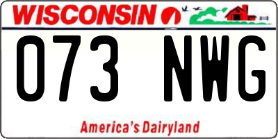 WI license plate 073NWG