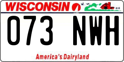 WI license plate 073NWH