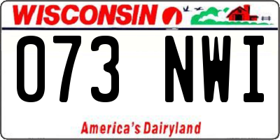 WI license plate 073NWI