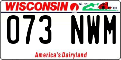 WI license plate 073NWM