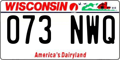 WI license plate 073NWQ