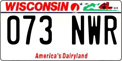 WI license plate 073NWR