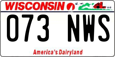 WI license plate 073NWS