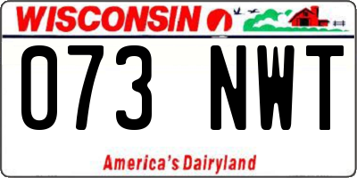 WI license plate 073NWT