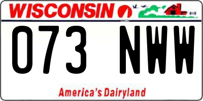 WI license plate 073NWW