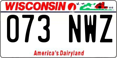 WI license plate 073NWZ