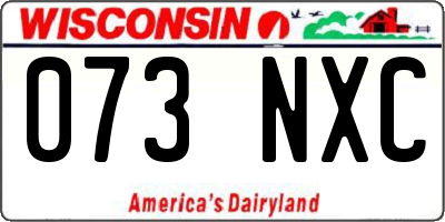 WI license plate 073NXC