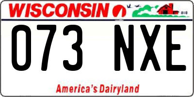WI license plate 073NXE